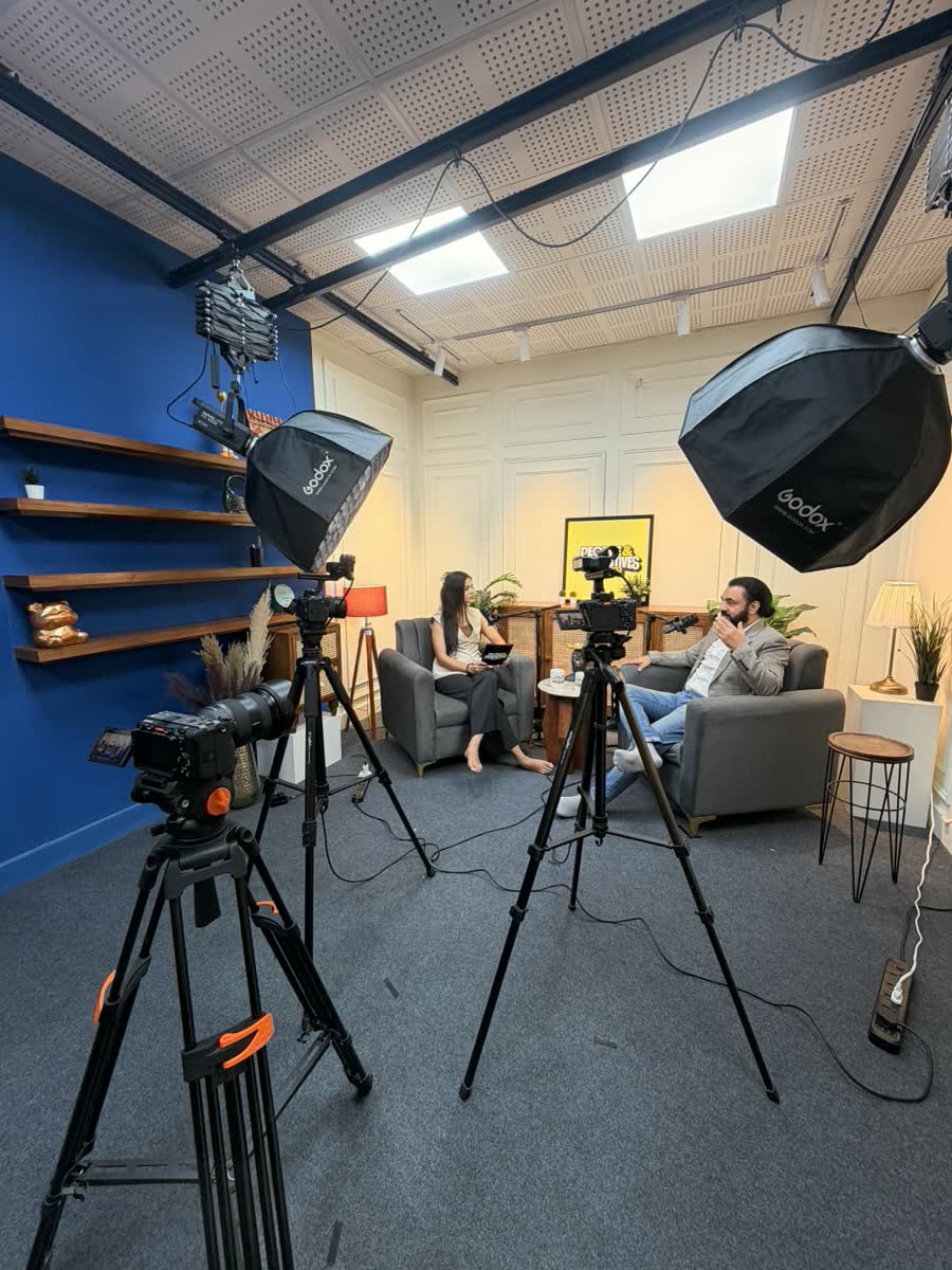 On set at a People & Perspectives shoot